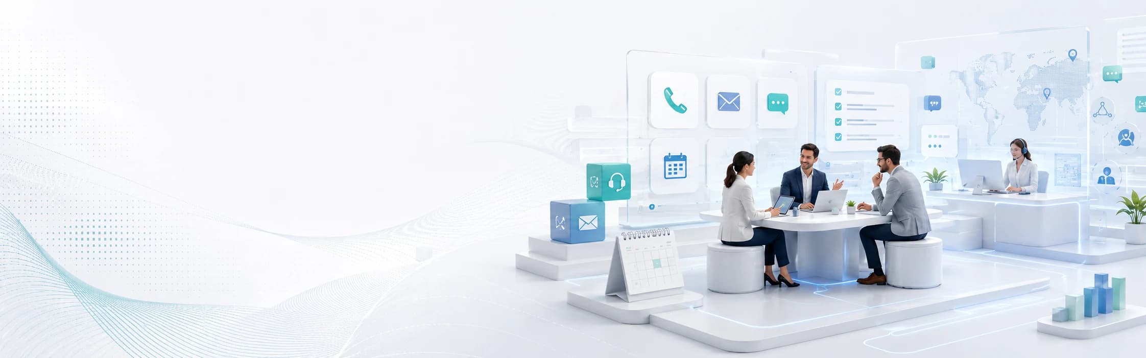 Wide Aveniq contact banner for discussing business problems and solution planning